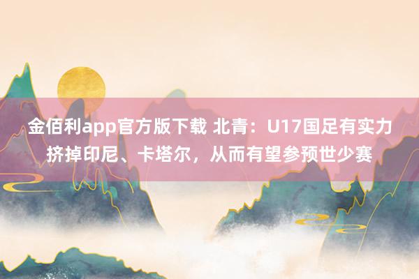 金佰利app官方版下载 北青：U17国足有实力挤掉印尼、卡塔尔，从而有望参预世少赛