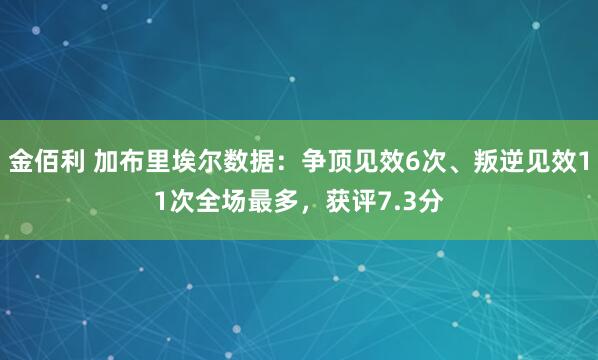 金佰利 加布里埃尔数据：争顶见效6次、叛逆见效11次全场最多，获评7.3分