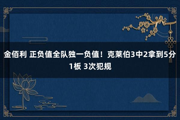 金佰利 正负值全队独一负值！克莱伯3中2拿到5分1板 3次犯规