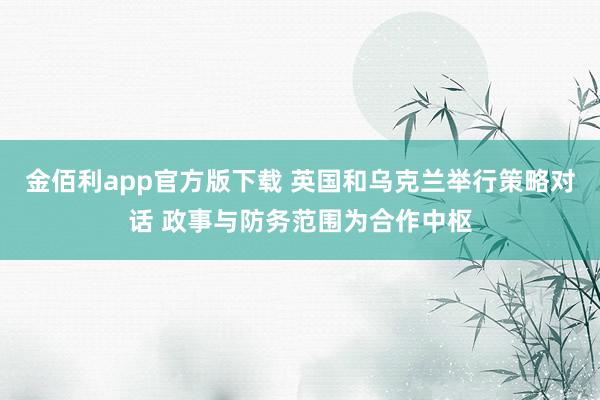 金佰利app官方版下载 英国和乌克兰举行策略对话 政事与防务范围为合作中枢
