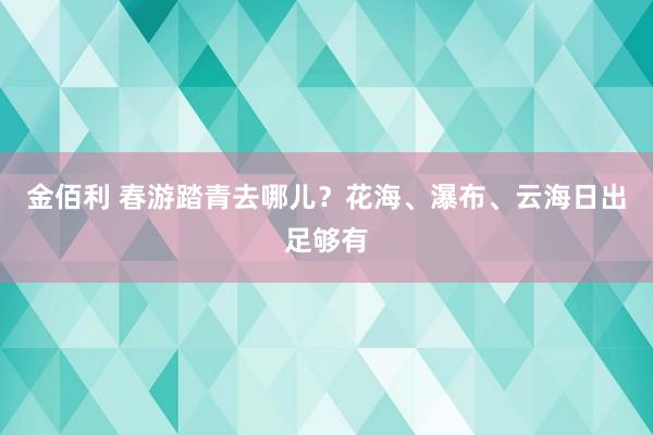 金佰利 春游踏青去哪儿？花海、瀑布、云海日出足够有