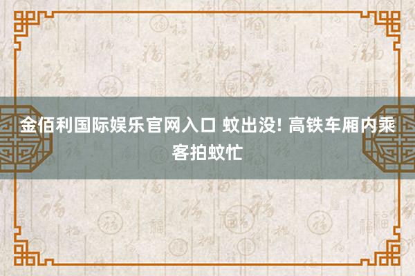金佰利国际娱乐官网入口 蚊出没! 高铁车厢内乘客拍蚊忙