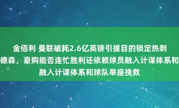 金佰利 曼联破耗2.6亿英镑引援目的锁定热刺托纳利纽卡安德森，豪购能否连忙胜利还依赖球员融入计谋体系和球队举座挽救