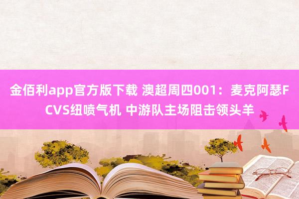 金佰利app官方版下载 澳超周四001：麦克阿瑟FCVS纽喷气机 中游队主场阻击领头羊