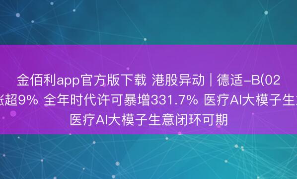 金佰利app官方版下载 港股异动 | 德适-B(02526)尾盘涨超9% 全年时代许可暴增331.7% 医疗AI大模子生意闭环可期
