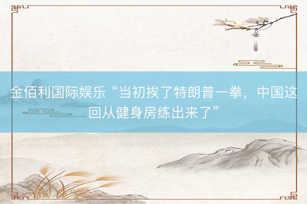 金佰利国际娱乐 “当初挨了特朗普一拳，中国这回从健身房练出来了”