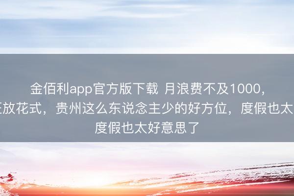 金佰利app官方版下载 月浪费不及1000，还独享狂放花式，贵州这么东说念主少的好方位，度假也太好意思了