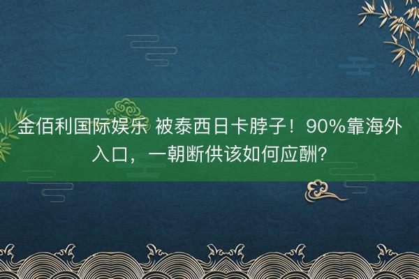 金佰利国际娱乐 被泰西日卡脖子！90%靠海外入口，一朝断供该如何应酬？