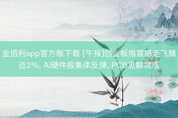 金佰利app官方版下载 [午报]创业板指震撼走飞腾近2%， AI硬件股集体反弹， PCB见解领涨