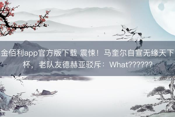 金佰利app官方版下载 震悚！马奎尔自宣无缘天下杯，老队友德赫亚驳斥：What??????